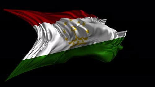 Realistic Waving Flag of Tajikistan in Wind