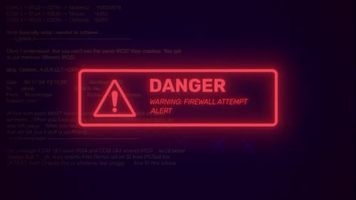 Retro Glitch Neon Danger Alert Message Animation
