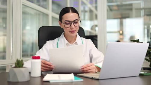 Female Doctor Providing Online Medical Consultation