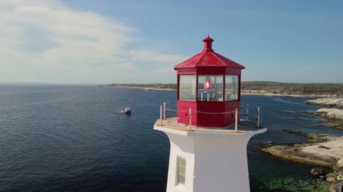 Aerial View Peggy's Cove Lighthouse Nova Scotia Canada