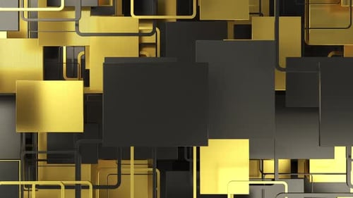 Schleife mit geometrischem Hintergrund in Schwarz und Gold