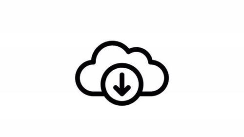Animated Cloud Download Icon for Data Transfer Projects