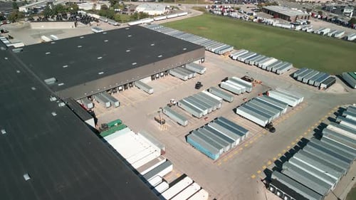 Aerial Above View of Distribution Warehouse