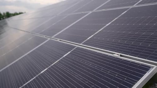 Solar Panel Array in Rural Field