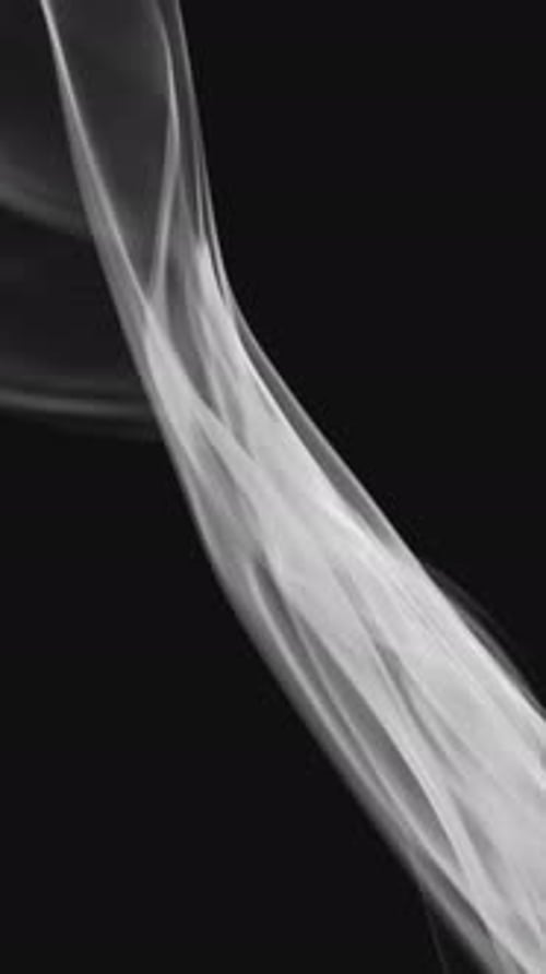Smoke Moving on Black Background. Black White