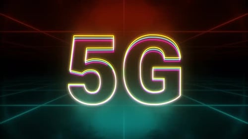 5G Neon Glowing Line Text Reveal Animation