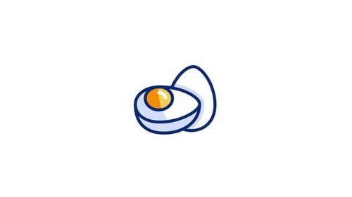 Animated Line Art Egg Food Icon