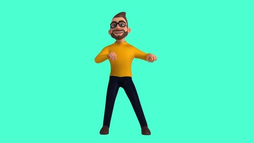 Lustiger 3D-Cartoon-Figurentanz (mit Alphakanal)