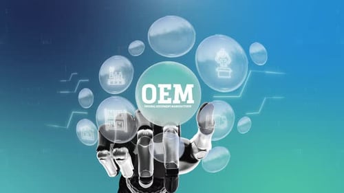 Futuristic Robot Hand with OEM Manufacturing Bubbles