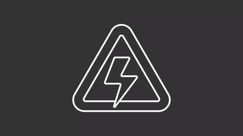 Animated Danger Warning Sign with Lightning Bolt Icon