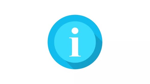 Flat Design Information Icon Reveal Animation