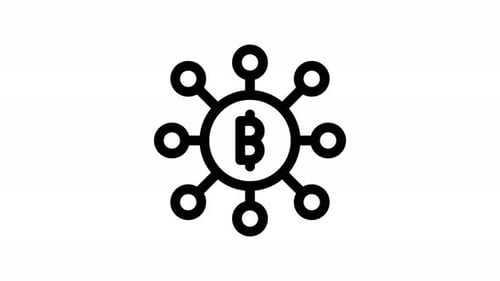 Bitcoin Symbol Network Transformation Animation