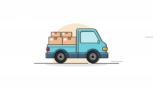 4K-Lieferwagen mit Kartons, Animationsvideo