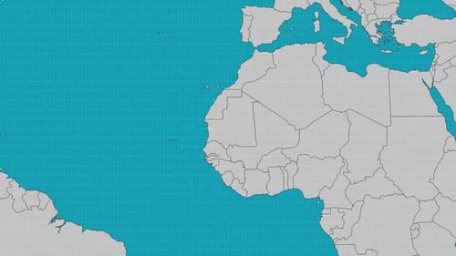 Animated World Map Zoom into Country with Highlight and Text