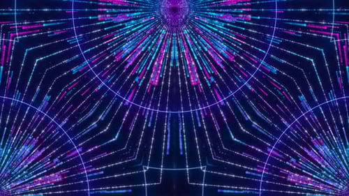 Seamless Neon Abstract Kaleidoscope Tunnel Loop