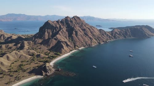 Aerial view of Padar island, Komodo National Park, Indonesia.