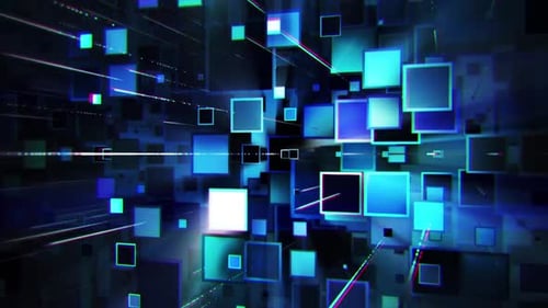 square pattern background. Abstract technology seamless loop animation