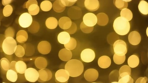 Warm Golden Bokeh Lights Celebration Background