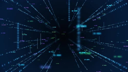 Mégadonnées technologiques abstraites. Mouvement du flux de données numériques.