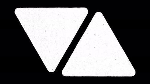 Collage Collection: Vintage screen effect in two round edged triangles in a loop