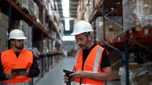 Warehouse Supervisor Training Employee on Inventory Management