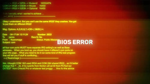 Bios Error On Hacking & Error Message Digital Screen Message On Computer Screens
