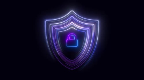 Security Shield Motion Speed Lines With Padlock V9