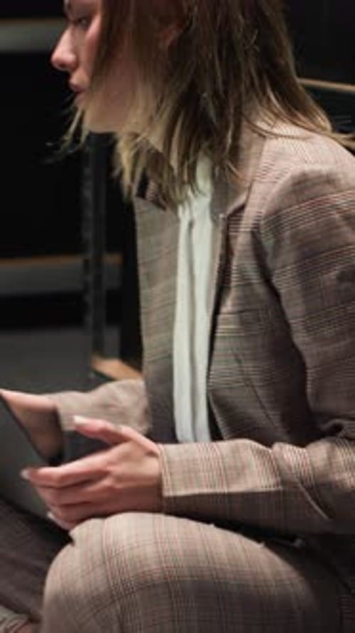 Vertical Video Detectives Analyze Evidence in Office