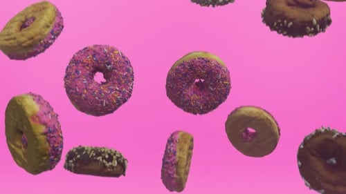 Fundo caindo de donuts