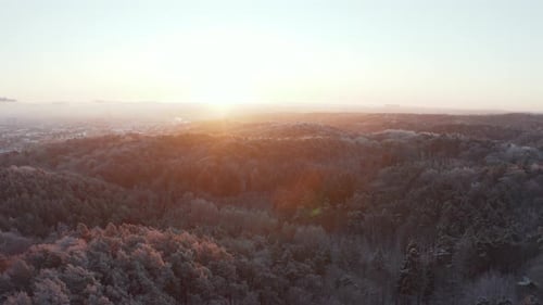 Beautiful Winter Landscape in the Mountains Aerial View