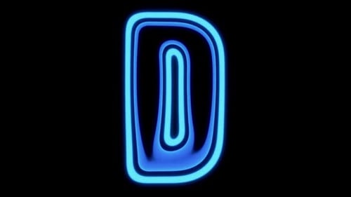 Neon Blue Letter D Animated Reveal