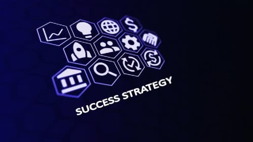 Success Strategy and Business Growth Planning Concept. technology, business and network