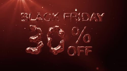 Fluid Metallic Black Friday Sale Text Reveal Animation