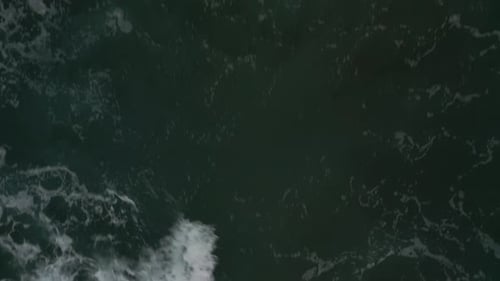 Aerial View of Rolling Ocean Waves