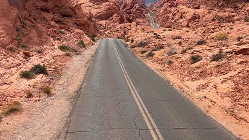 A Picturesque and Scenic Desert Road That Meanders Beautifully Through the Stunning Red Rock Canyon