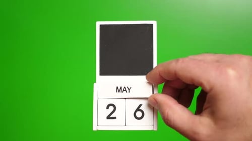 May 26 Date Flip Calendar on Green Screen