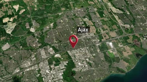 Ajax City Zoom (Canada) from Space to Earth