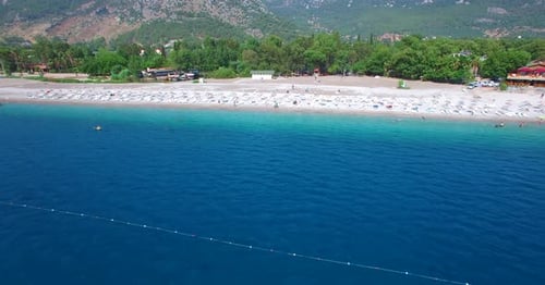 Aerial view of a small beach at Olympus in Antalya, Turkey