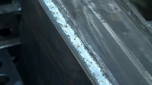 Metal Surface with Scars After Welding. Not Smooth Metal Surface. Traces Of