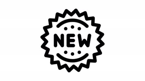 Flat Design Animated New Product Badge Icon