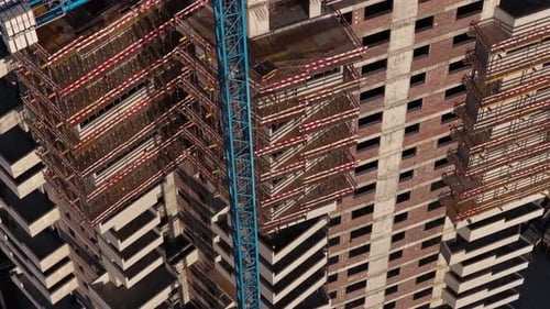 Vista aérea de un edificio en construcción, Portugal.