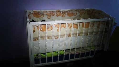 Baby Crib Interior in Nursery