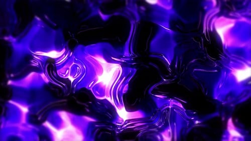 Gradiente de metal líquido de neón. Fondo abstracto en bucle 4K de ondas holográficas en movimiento