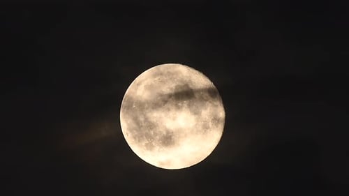 Close Up View of Full Moon at Night