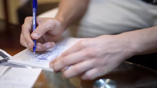 Designer Drawing Sketches for Clothes Hipster Designer Working in Tailor Studio Sketching a Fashion