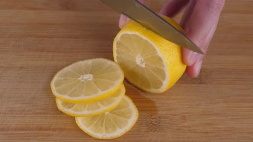 Cut Into Pieces Ripe Lemon