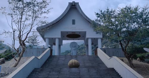 Gates Of A Buddhist Temple In Taiwan