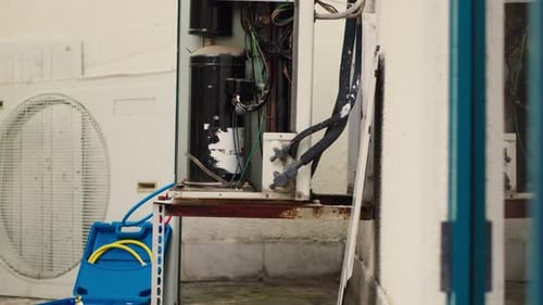 Air Conditioner Side Panel Opened