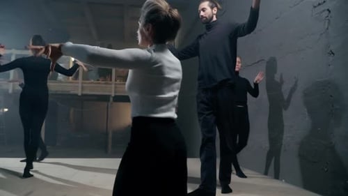 Dance Team Rehearsing in an Urban Studio