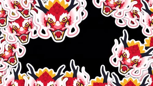 chinese new year transition year of the dragon with alpha channel 4k